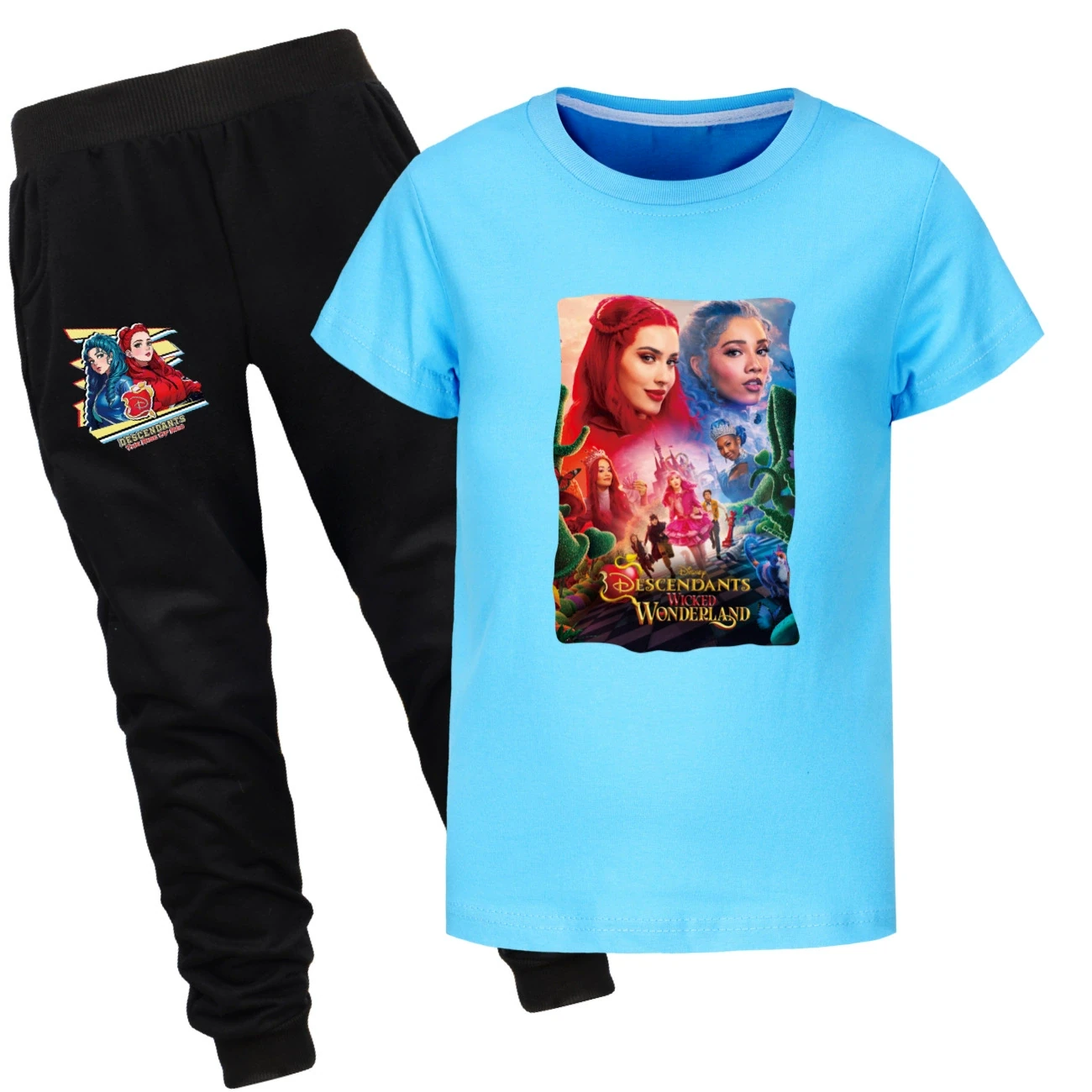 Graphic Tee & Jogger Set — 5795 Edition, Style 20 · Set · Light Blue