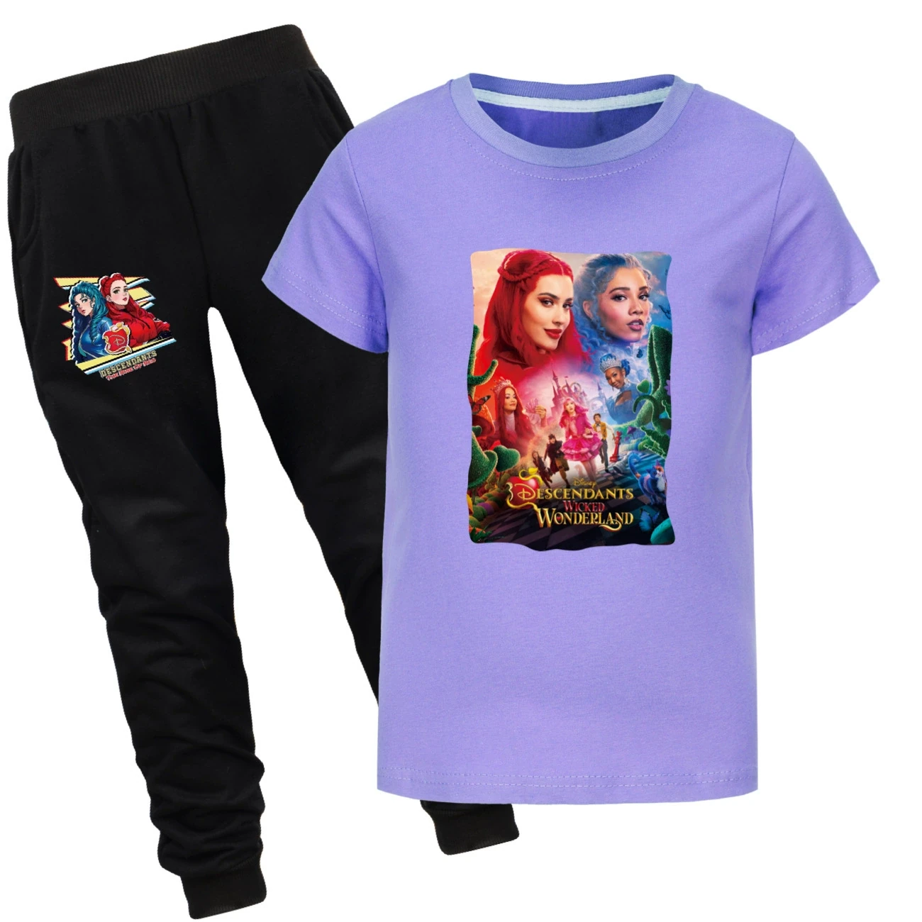 Graphic Tee & Jogger Set — 5795 Edition, Style 27 · Set · Purple