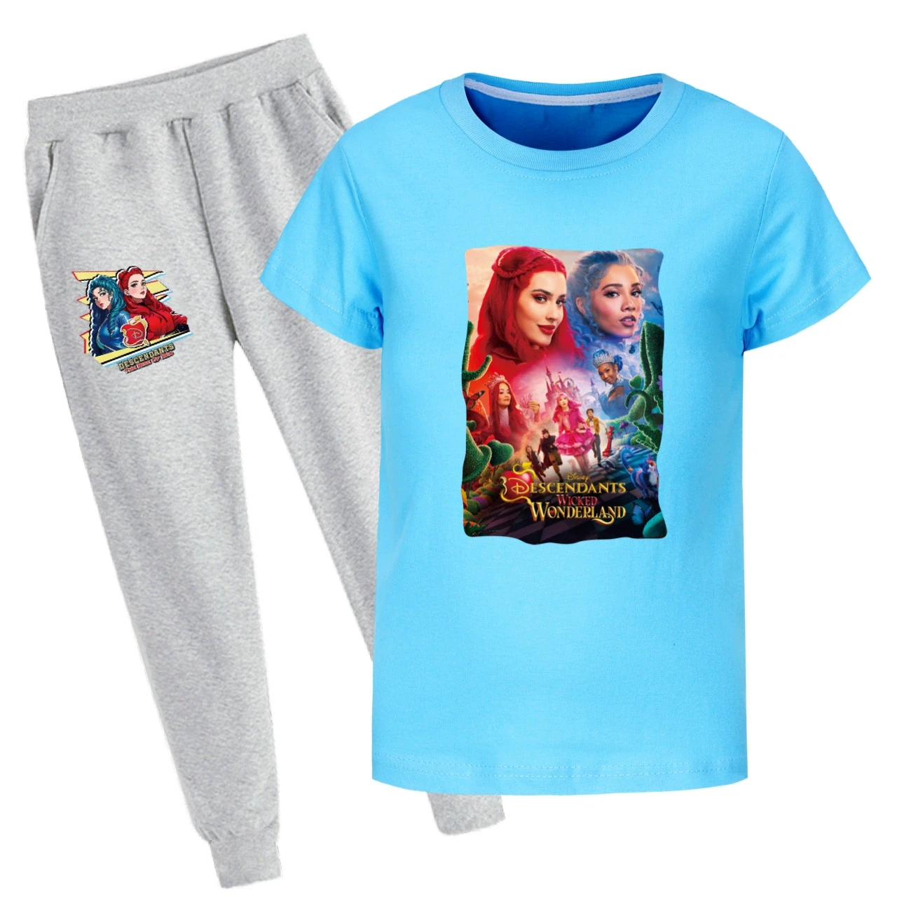 Graphic Tee & Jogger Set — 5795 Edition, Style 32 · Set · Light Blue
