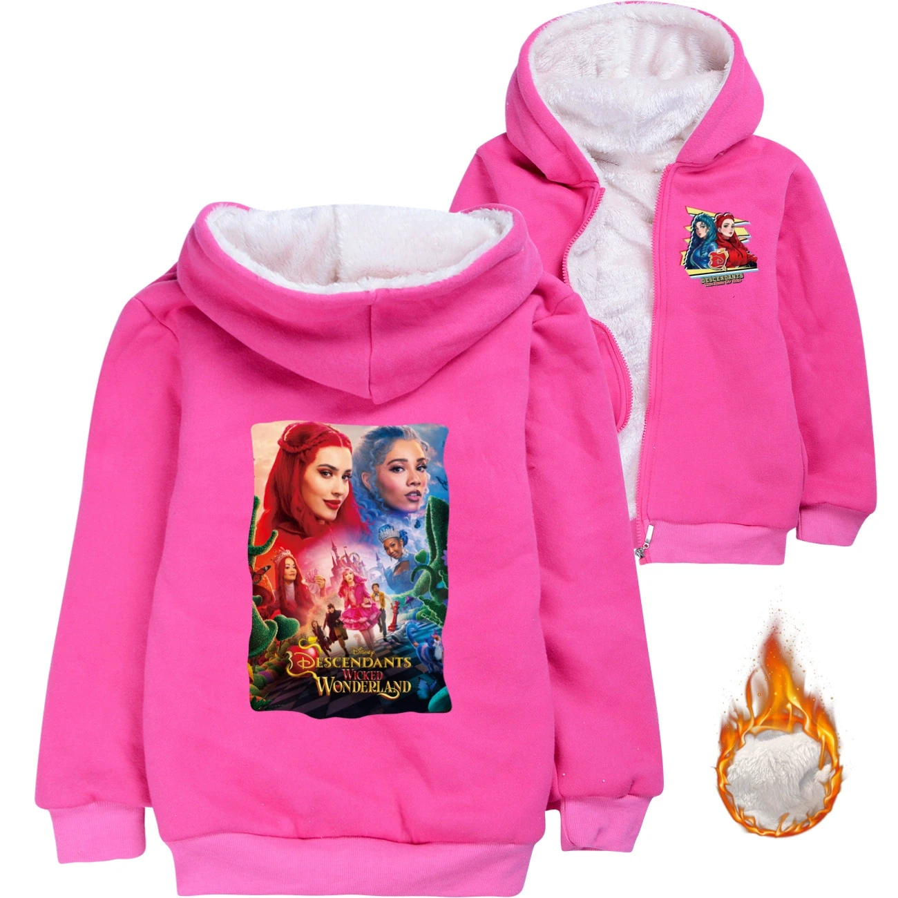 Warm-Lined Graphic Hoodie — 5795 Edition, Style 01 · Padded · Rose