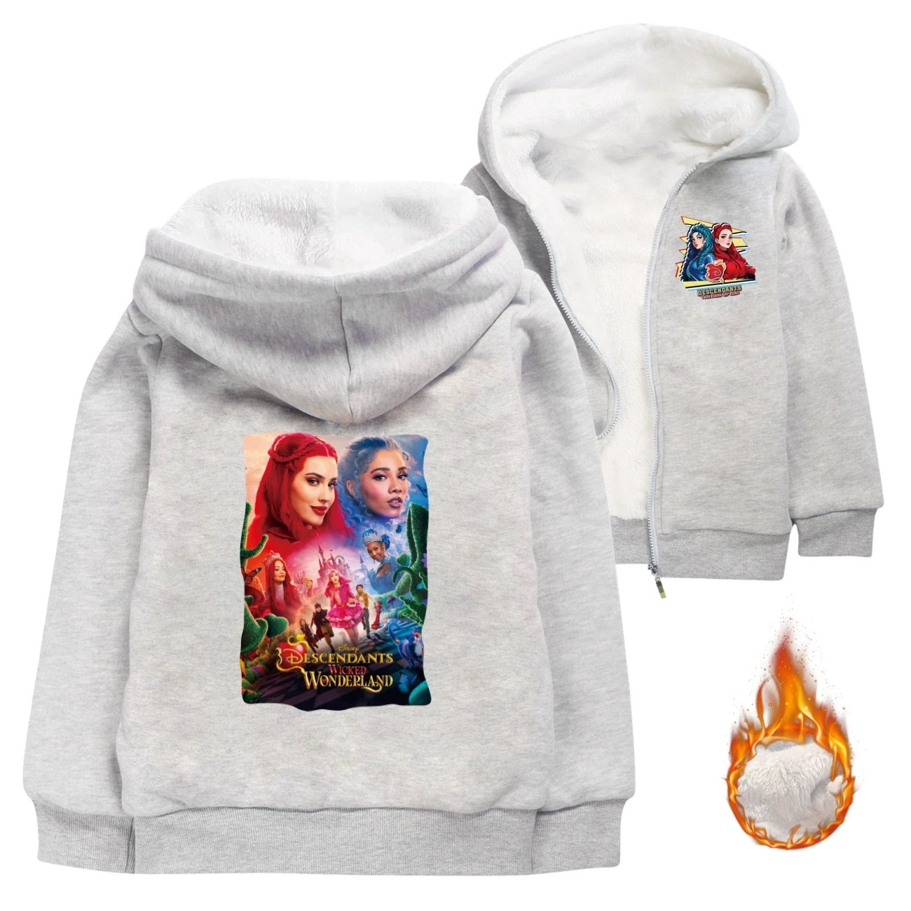 Warm-Lined Graphic Hoodie — 5795 Edition, Style 03 · Padded · Grey