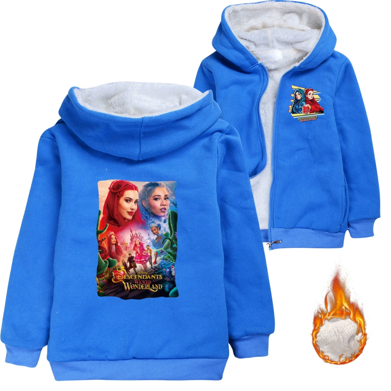 Warm-Lined Graphic Hoodie — 5795 Edition, Style 04 · Padded · Blue