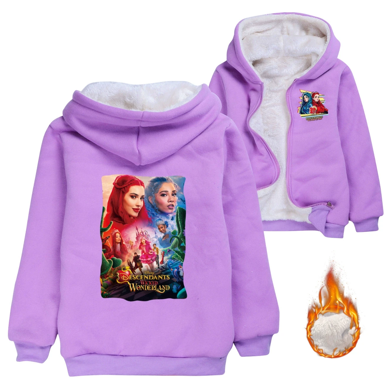 Warm-Lined Graphic Hoodie — 5795 Edition, Style 06 · Padded · Purple
