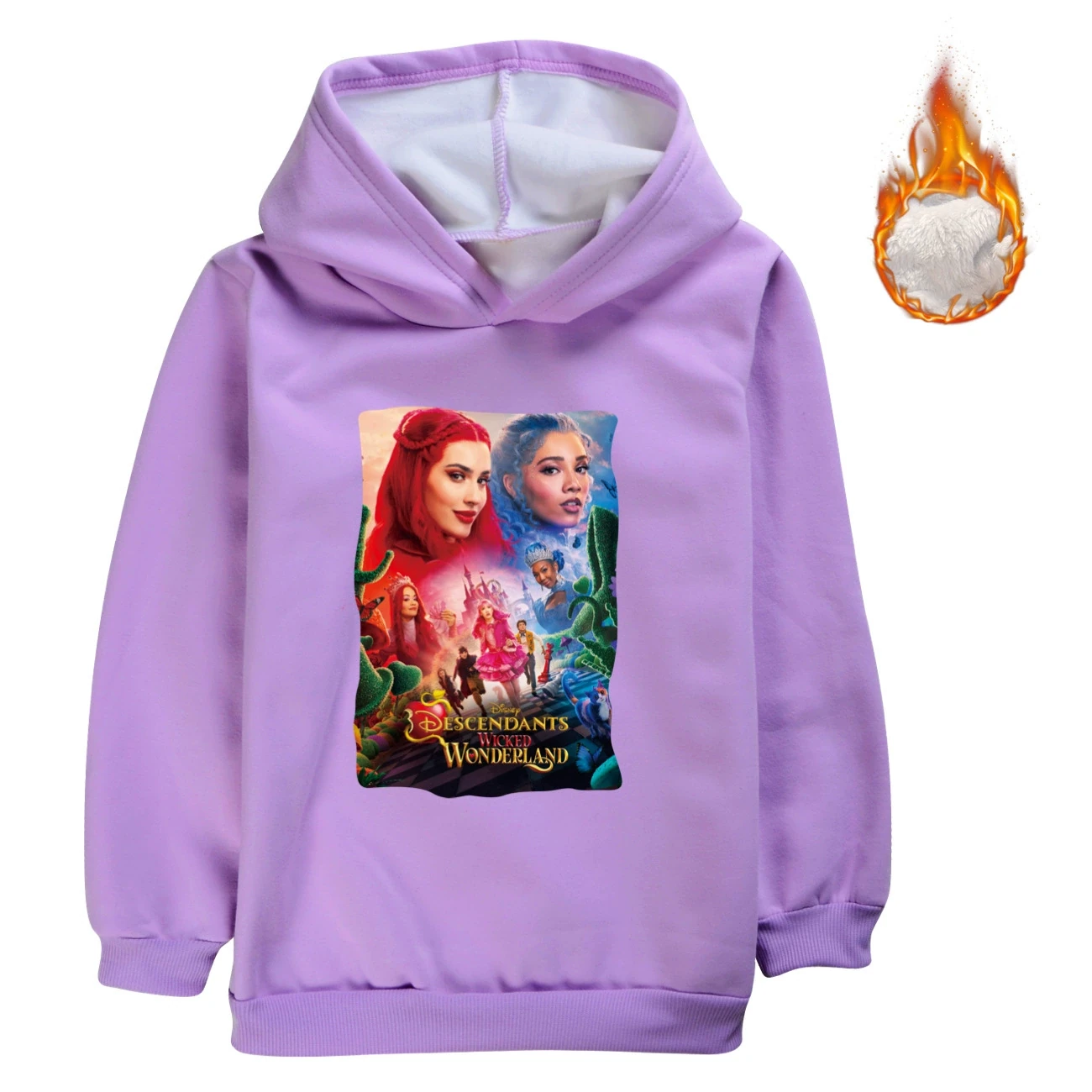 Warm-Lined Graphic Hoodie — 5795 Edition, Style 10 · Purple