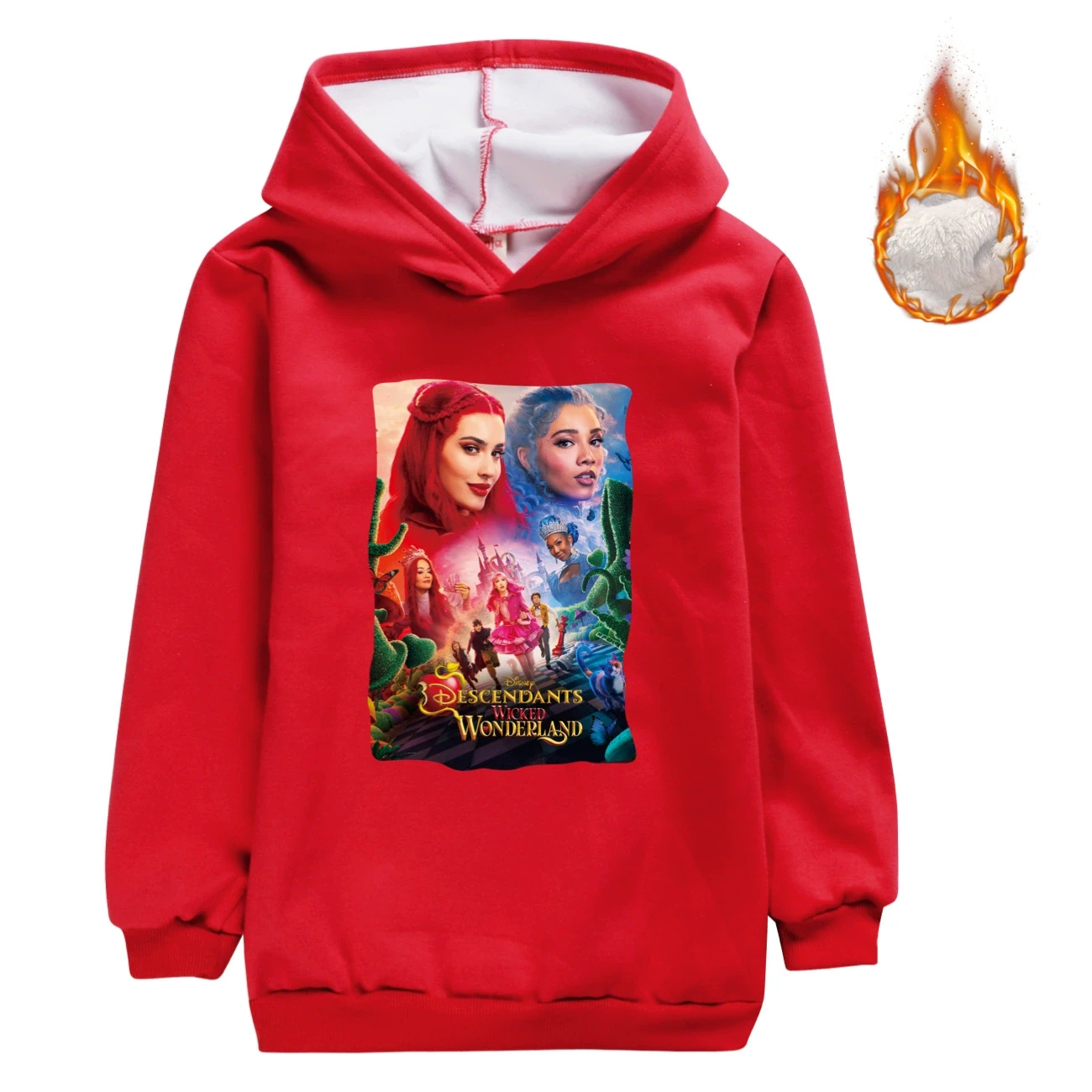 Warm-Lined Graphic Hoodie — 5795 Edition, Style 12 · Red