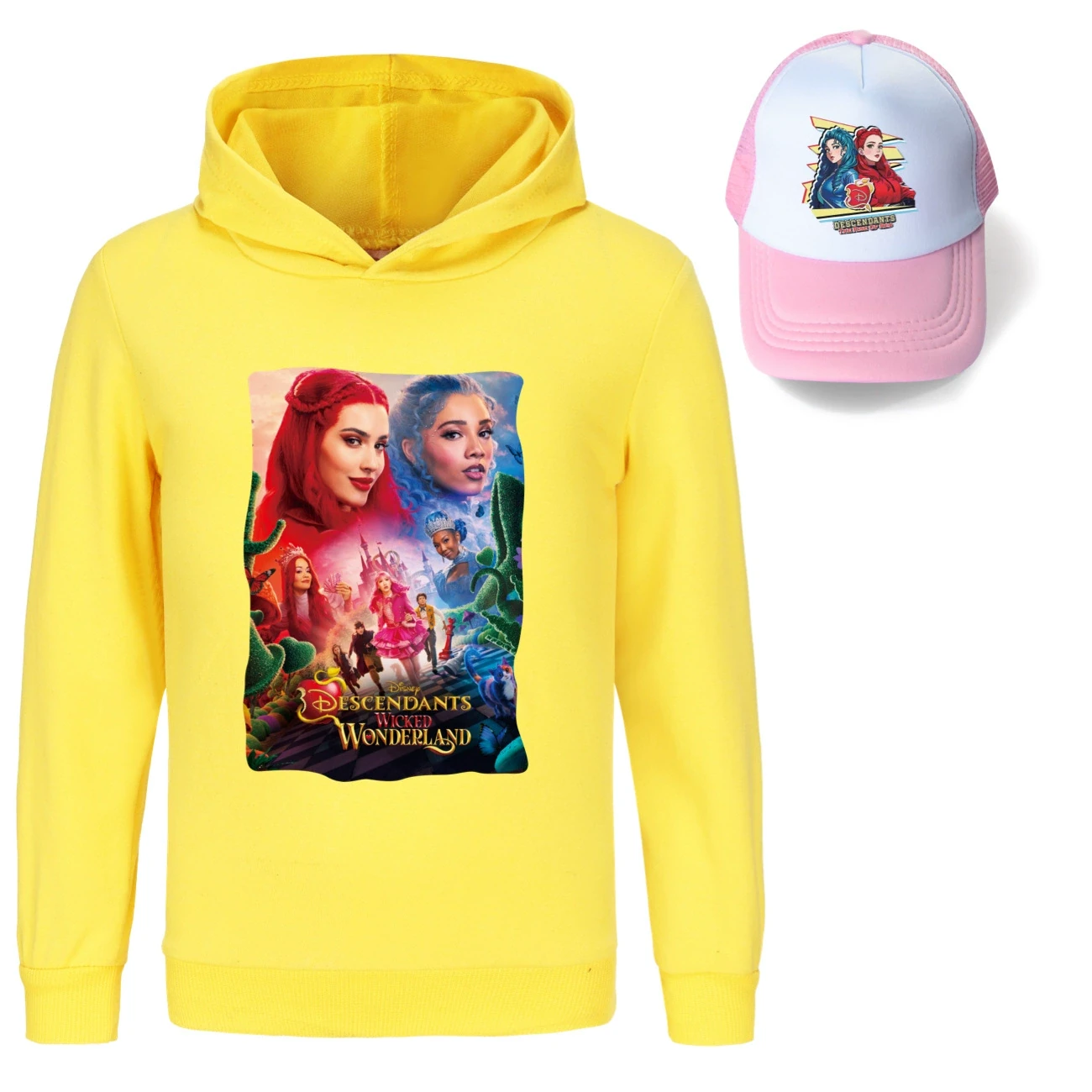 Graphic Hoodie & Sun Hat Set — 5795 Edition, Style 02 · Yellow