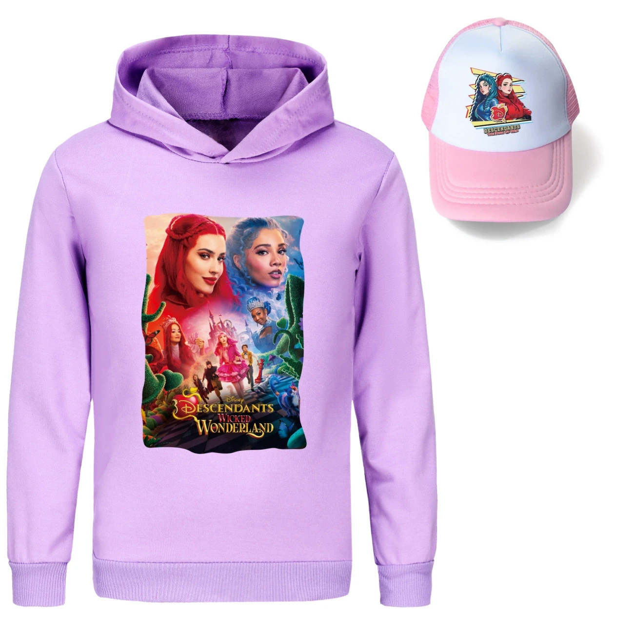 Graphic Hoodie & Sun Hat Set — 5795 Edition, Style 04 · Purple