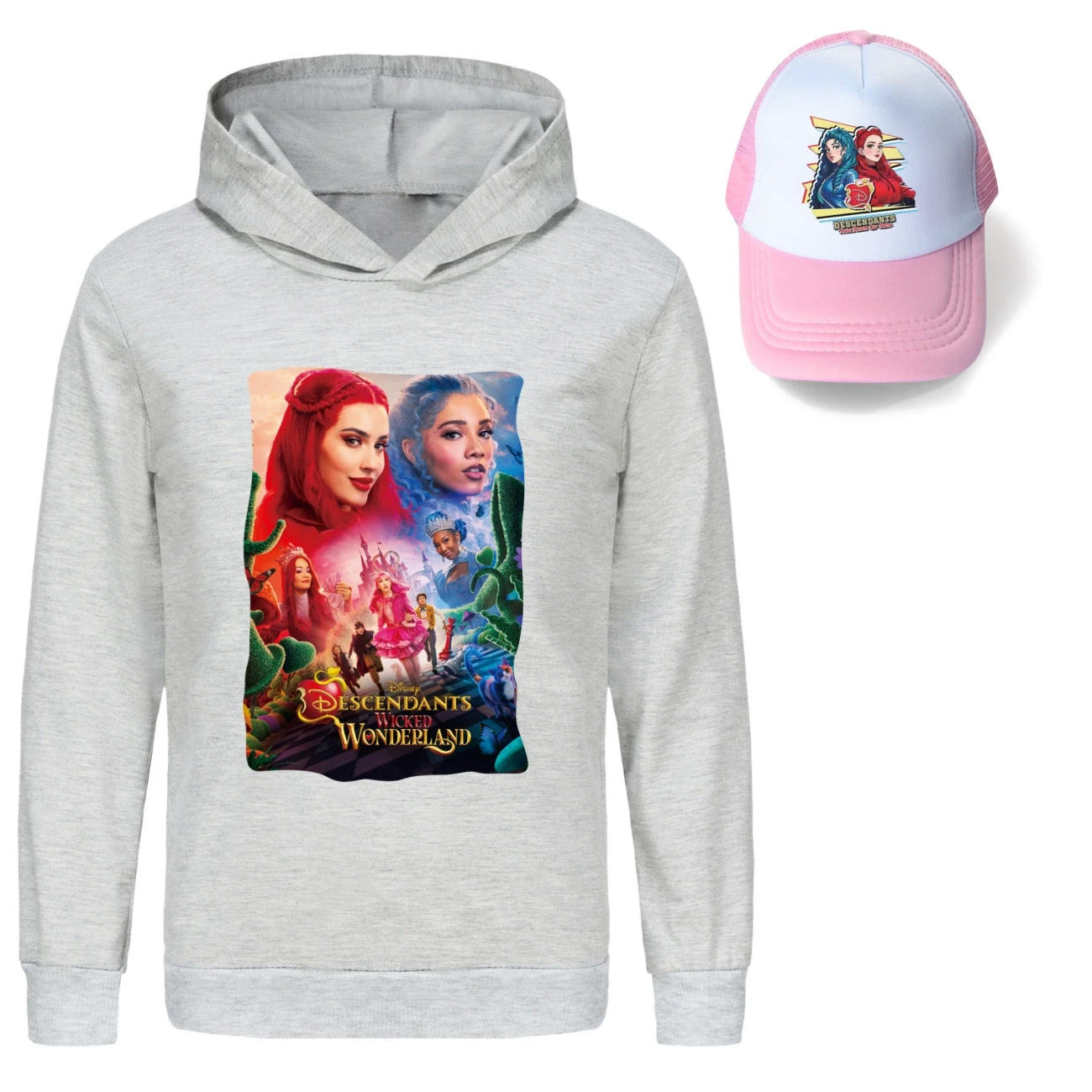 Graphic Hoodie & Sun Hat Set — 5795 Edition, Style 05 · Grey