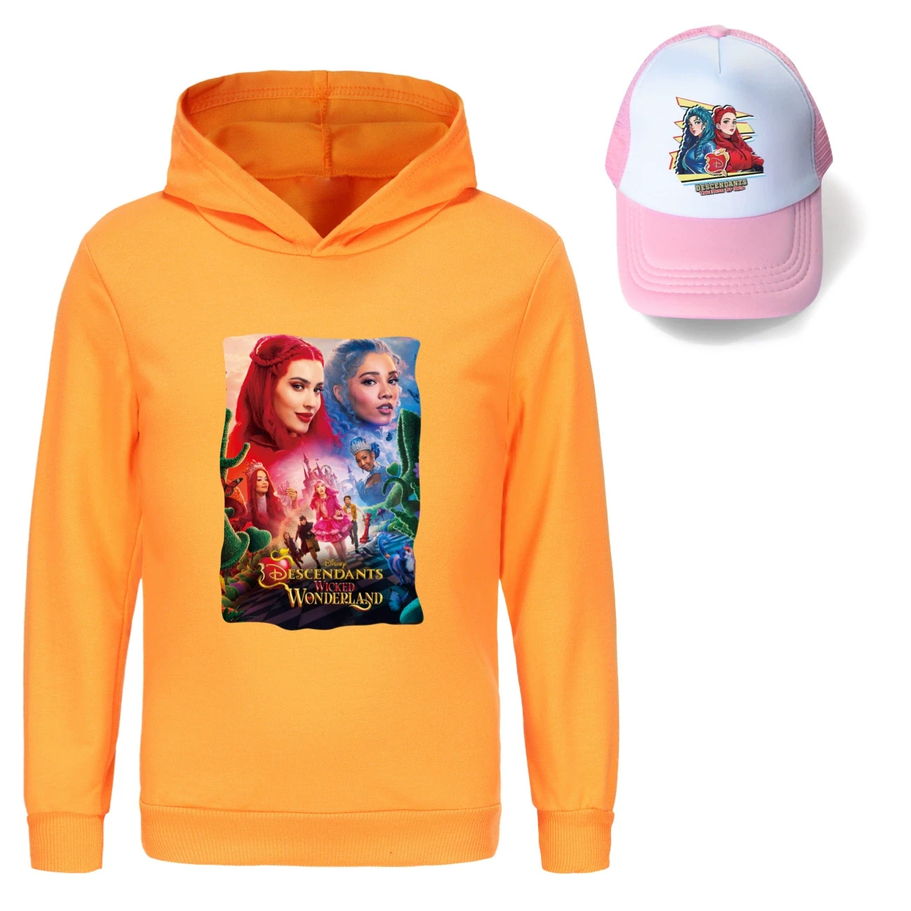 Graphic Hoodie & Sun Hat Set — 5795 Edition, Style 13 · Orange