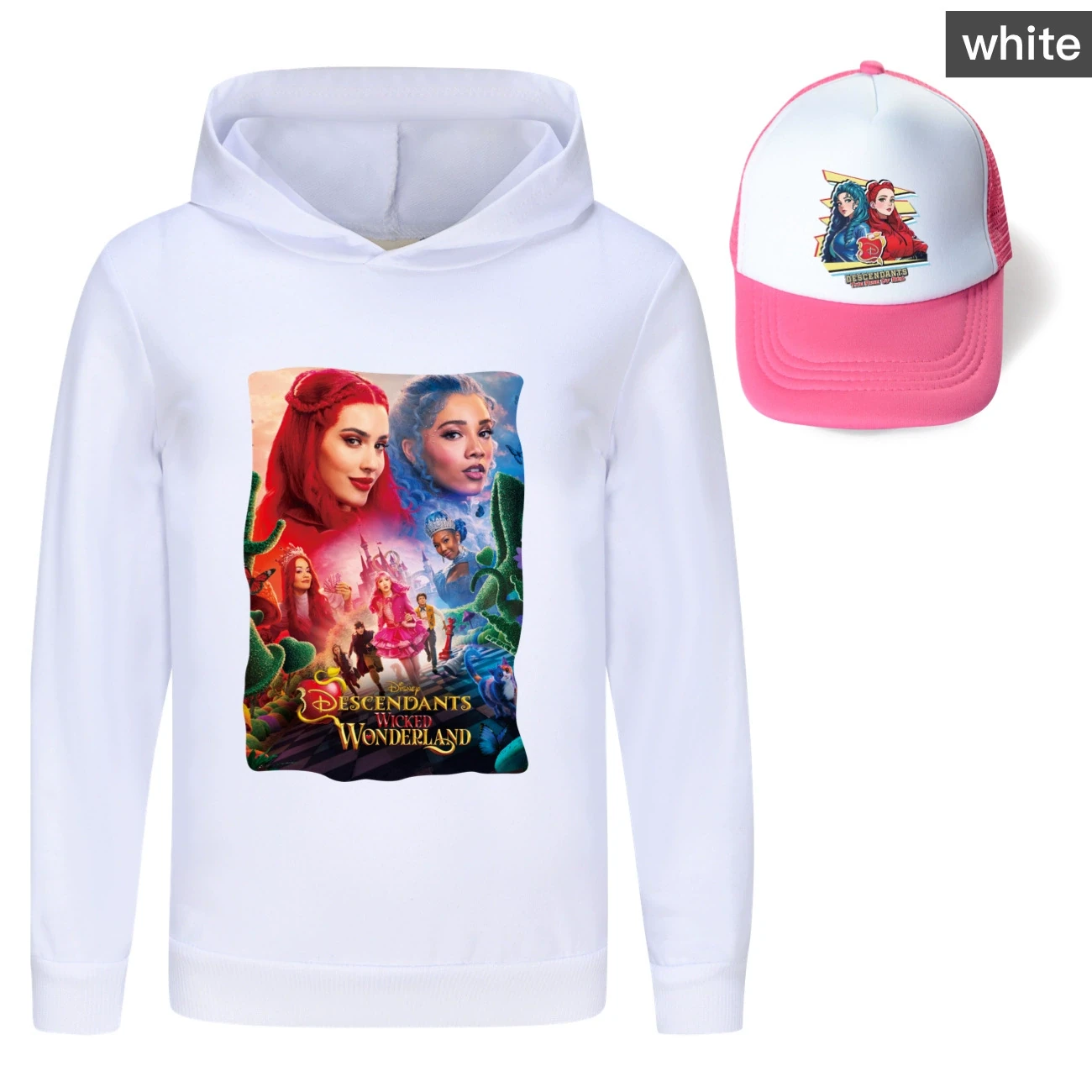 Graphic Hoodie & Sun Hat Set — 5795 Edition, Style 14 · White