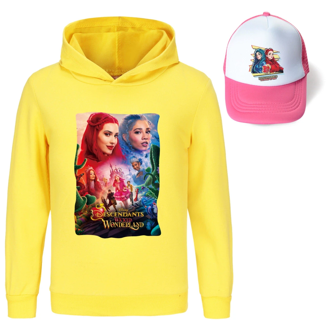 Graphic Hoodie & Sun Hat Set — 5795 Edition, Style 15 · Yellow