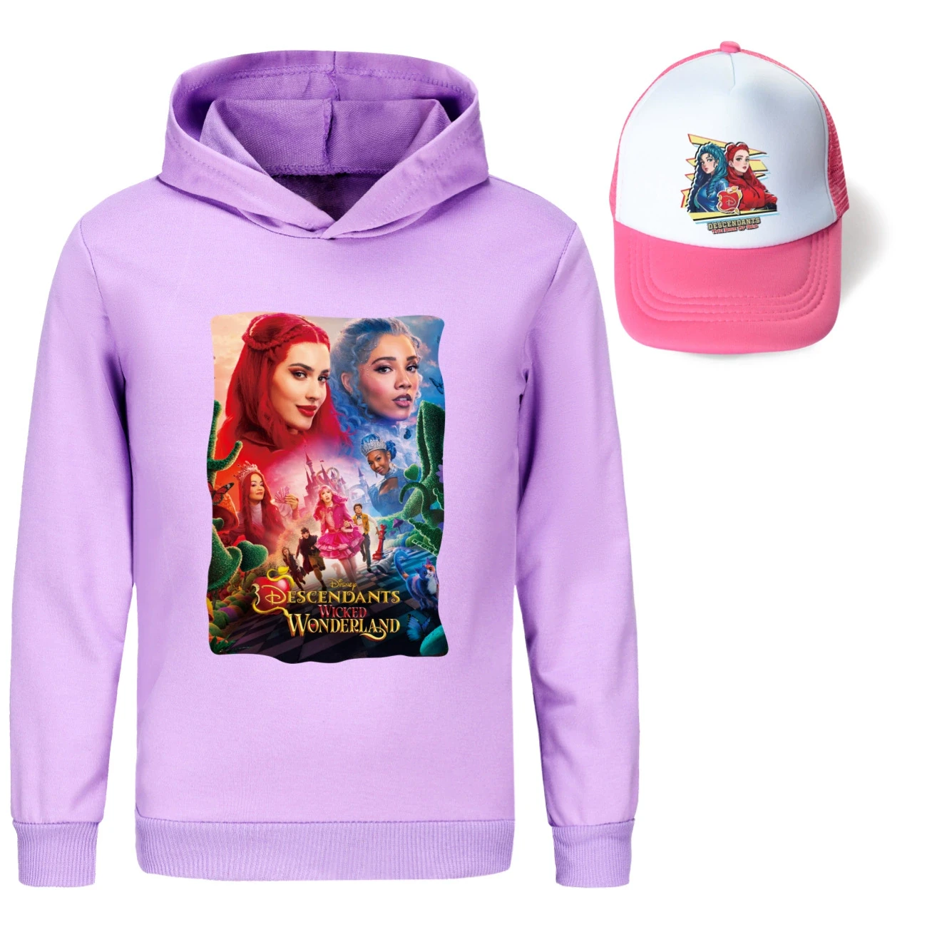 Graphic Hoodie & Sun Hat Set — 5795 Edition, Style 17 · Purple