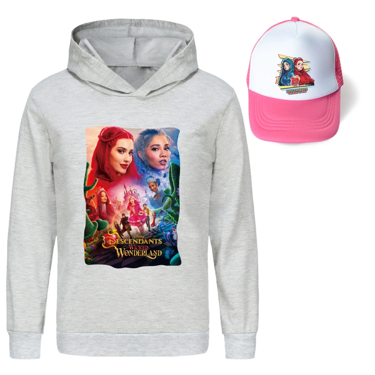 Graphic Hoodie & Sun Hat Set — 5795 Edition, Style 18 · Grey