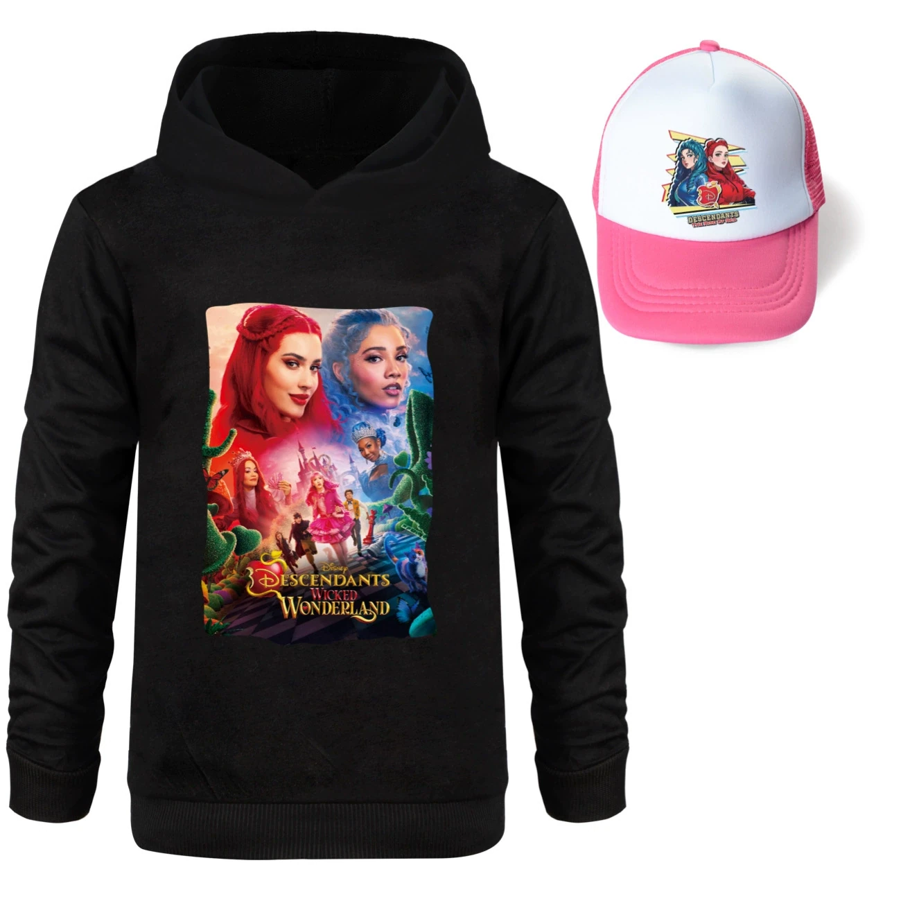 Graphic Hoodie & Sun Hat Set — 5795 Edition, Style 20 · Black