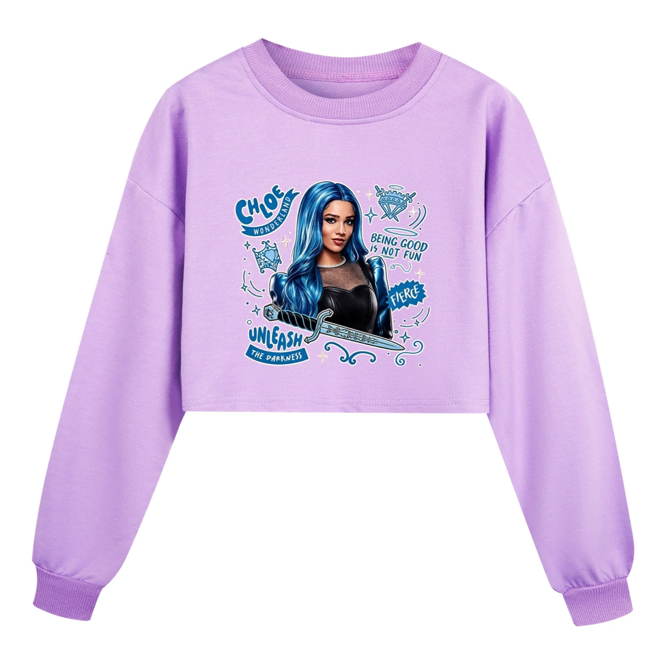 Cropped Sweatshirt Play Set — 5796 Edition, Style 01 · Purple