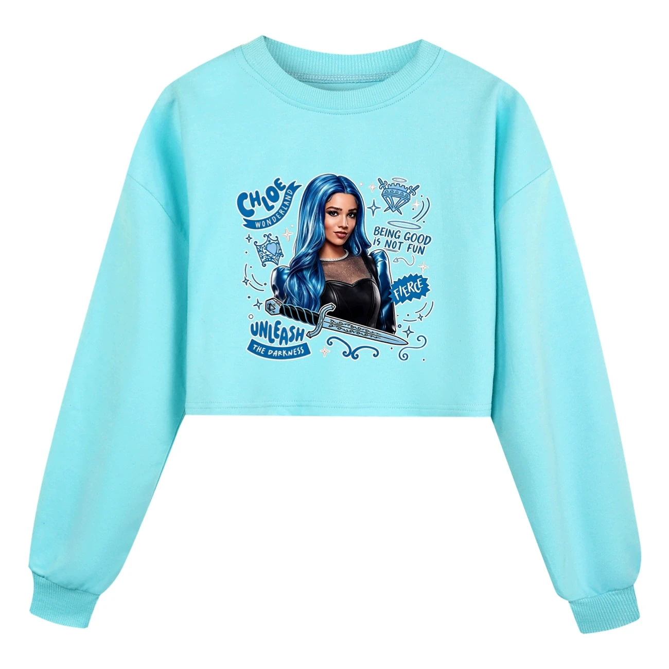 Cropped Sweatshirt Play Set — 5796 Edition, Style 02 · Sky Blue