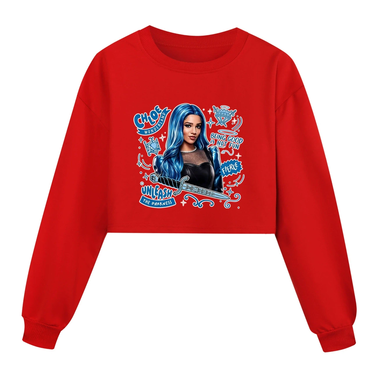 Cropped Sweatshirt Play Set — 5796 Edition, Style 03 · Red