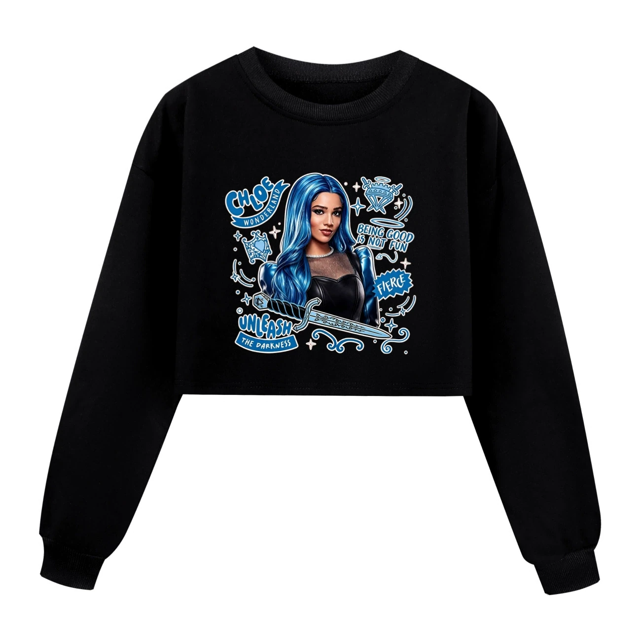 Cropped Sweatshirt Play Set — 5796 Edition, Style 04 · Black