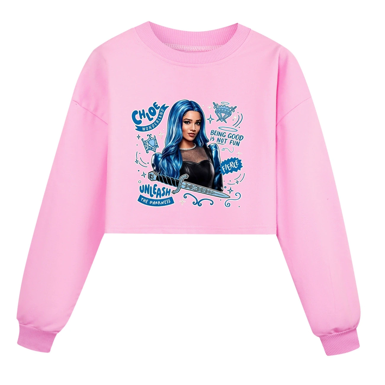 Cropped Sweatshirt Play Set — 5796 Edition, Style 05 · Pink