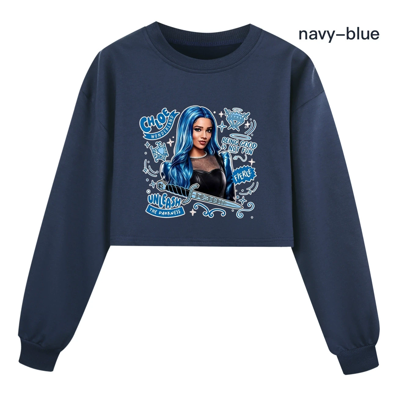 Cropped Sweatshirt Play Set — 5796 Edition, Style 06 · Navy