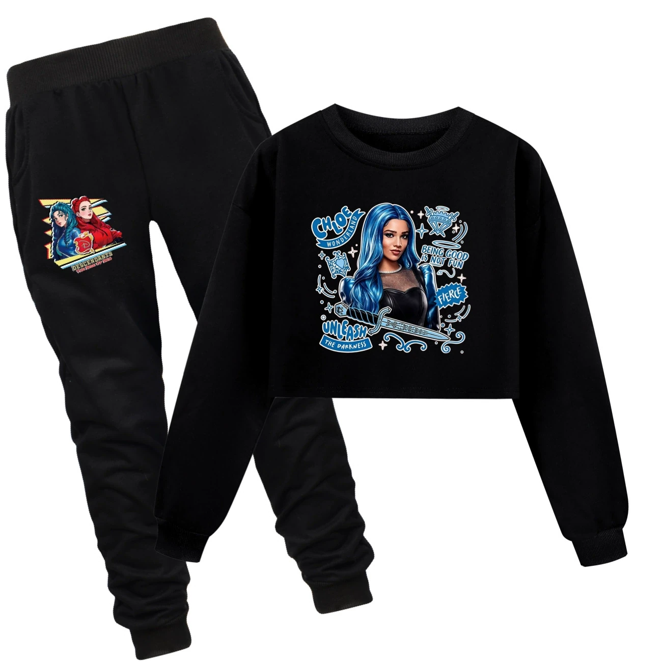 Cropped Sweatshirt Play Set — 5796 Edition, Style 11 · Set · Black