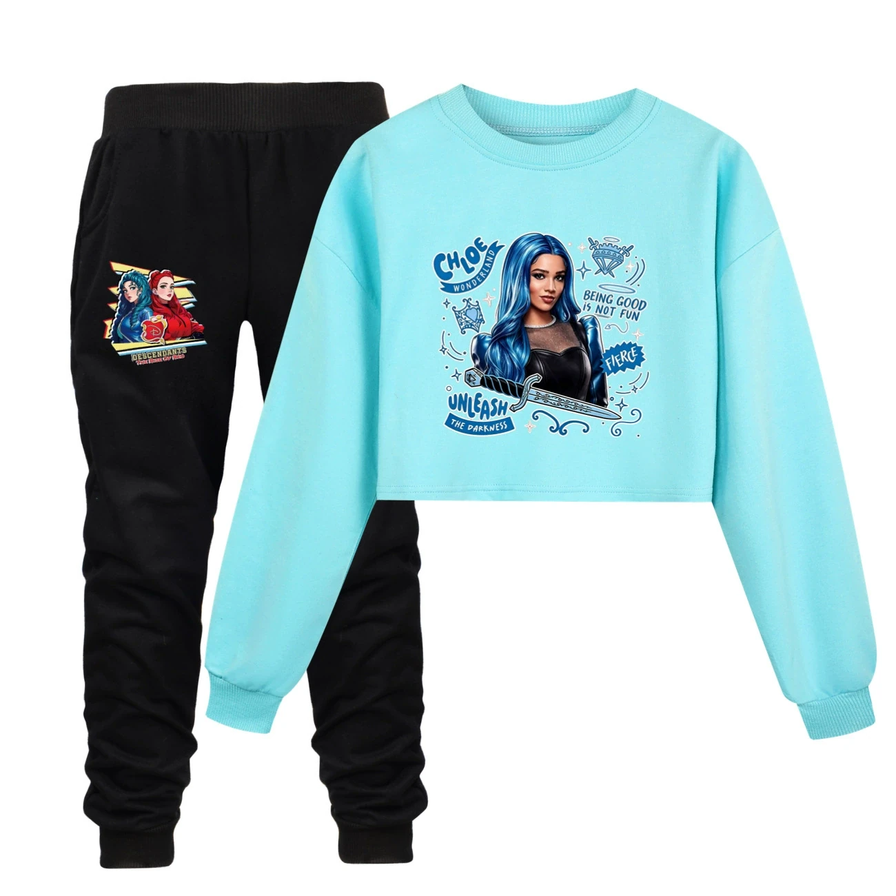 Cropped Sweatshirt Play Set — 5796 Edition, Style 14 · Set · Sky Blue