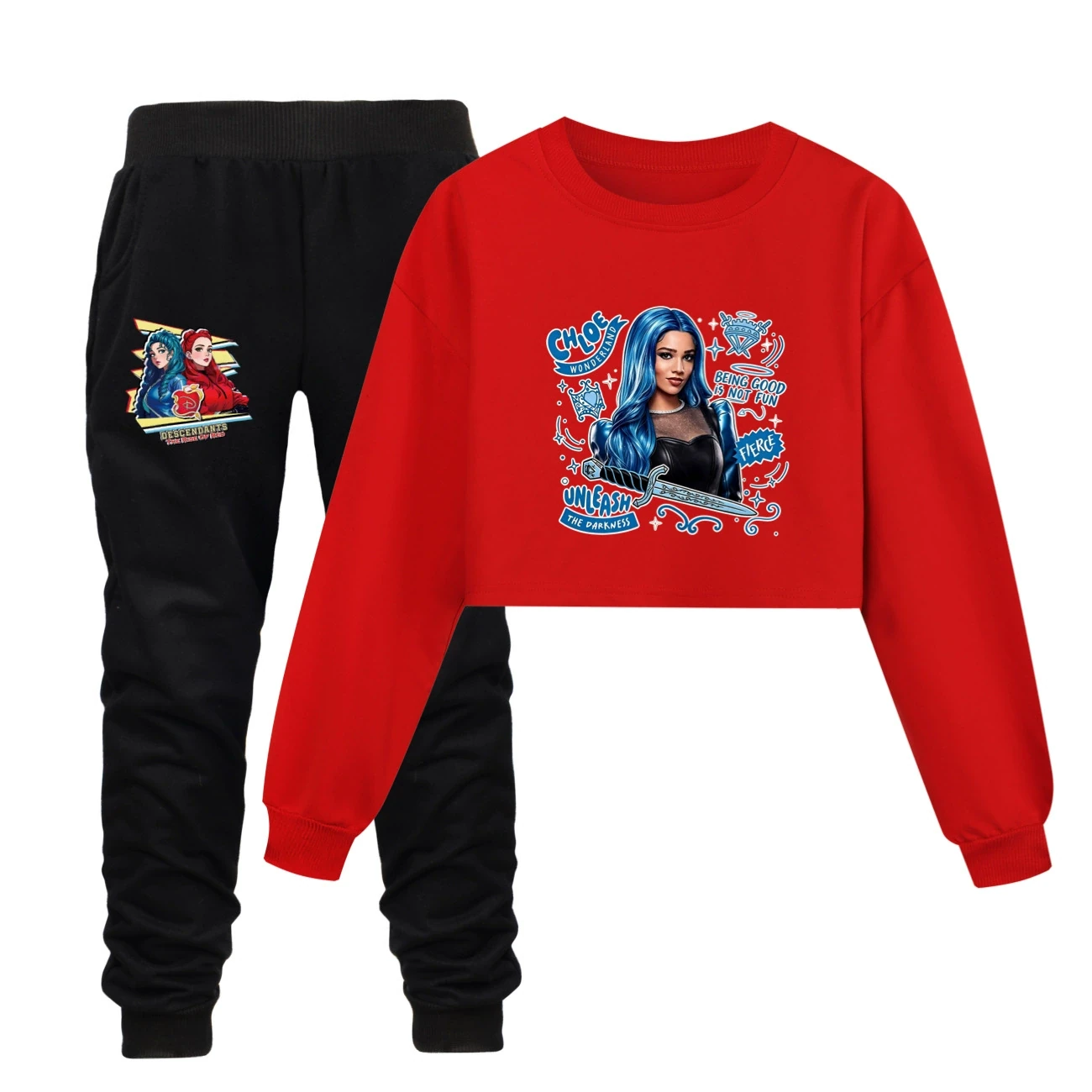 Cropped Sweatshirt Play Set — 5796 Edition, Style 17 · Set · Red