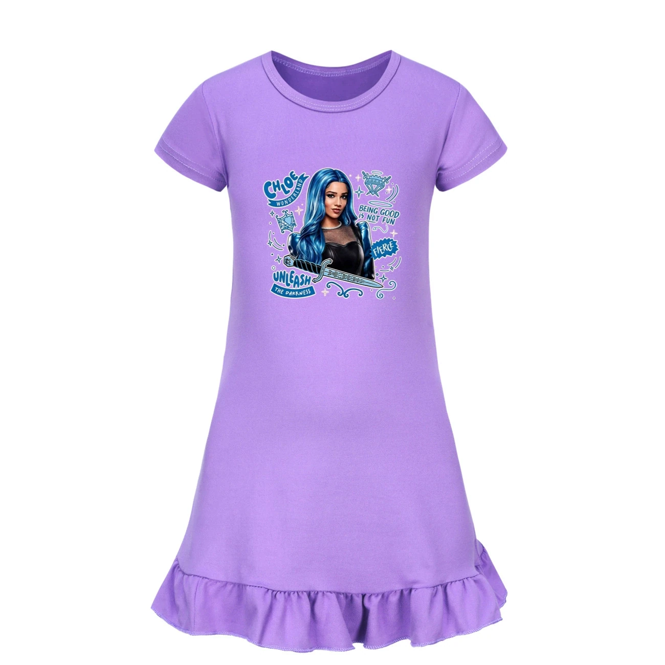 Ruffle-Hem Jersey Dress — 5796 Edition, Style 08 · Purple