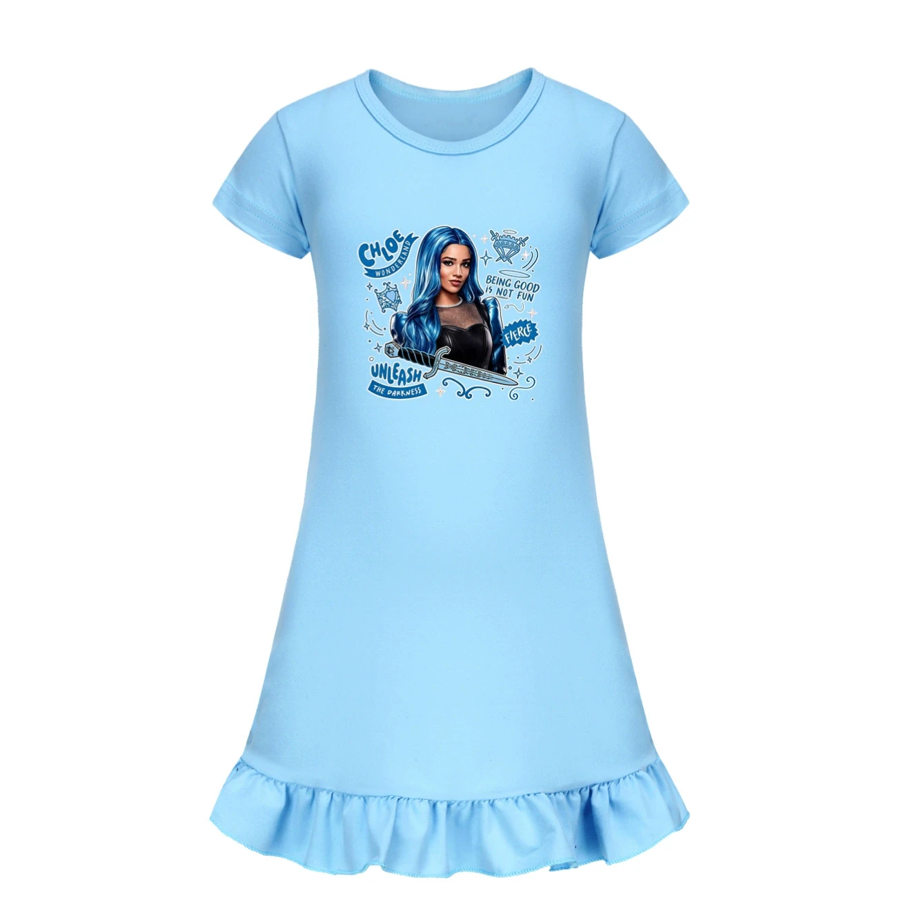 Ruffle-Hem Jersey Dress — 5796 Edition, Style 10 · Light Blue