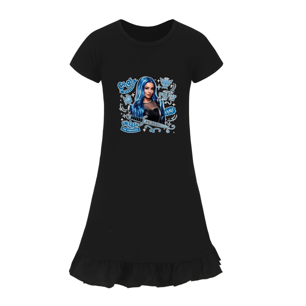 Ruffle-Hem Jersey Dress — 5796 Edition, Style 12 · Black