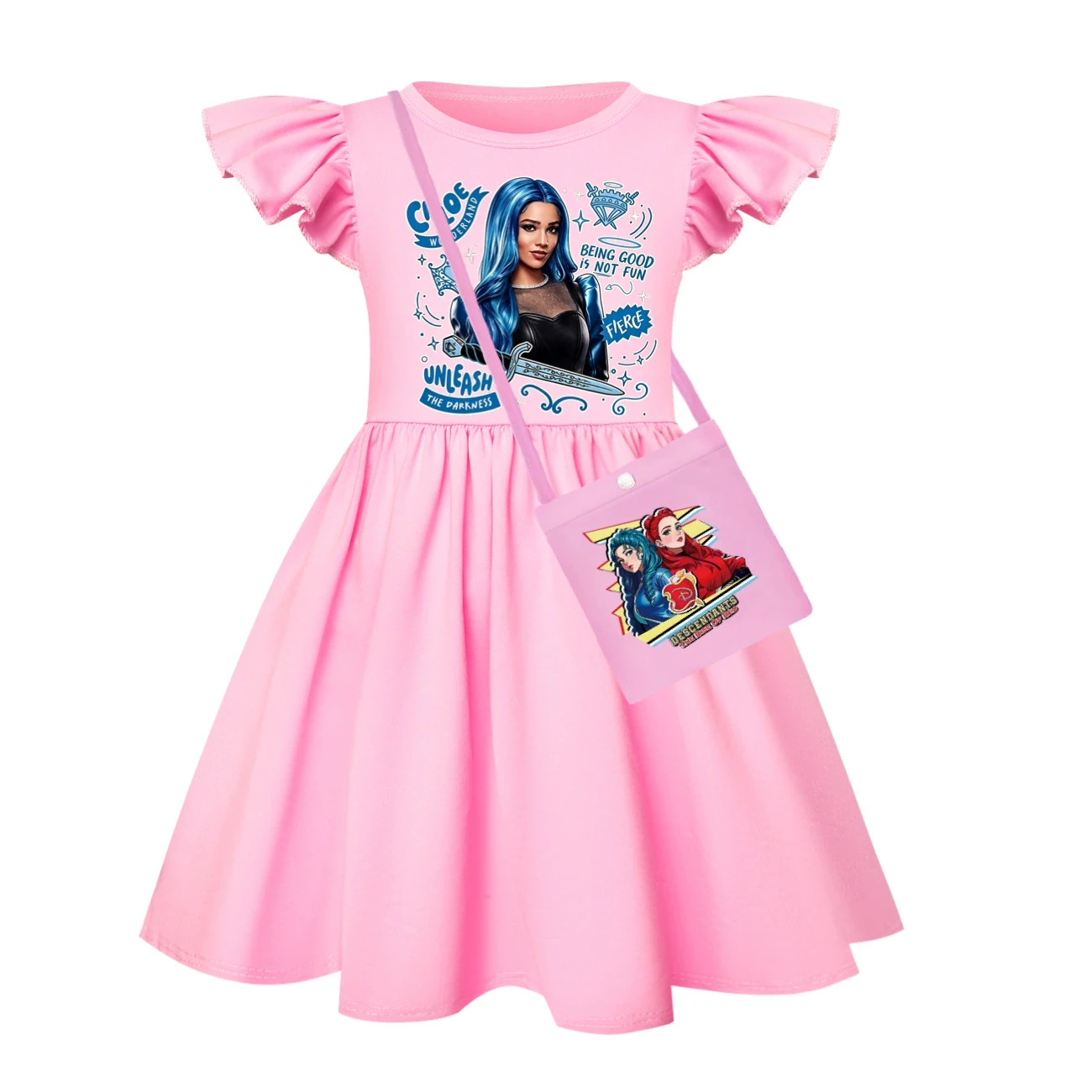 Ruffle-Hem Jersey Dress — 5796 Edition, Style 17 · with Bag · Pink