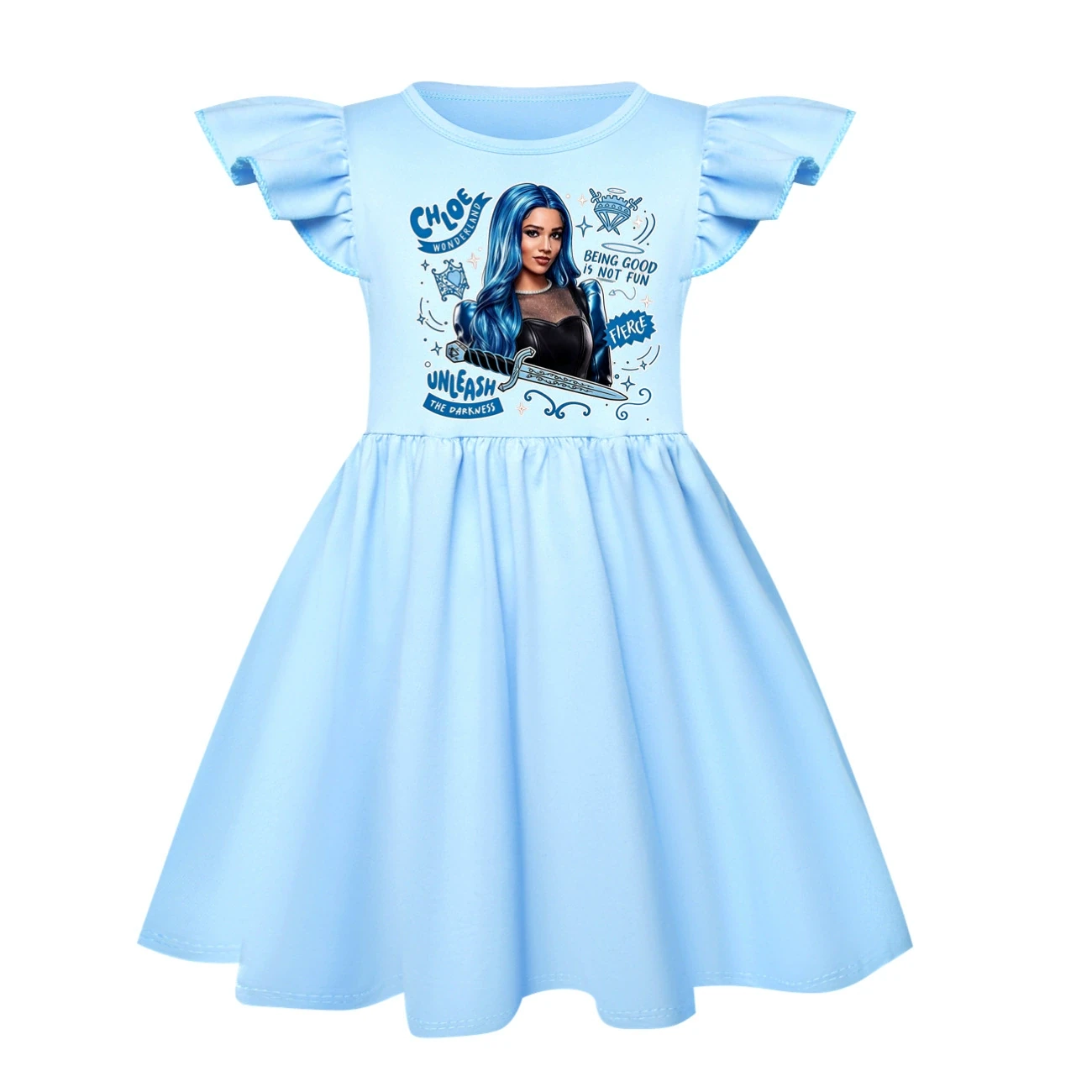Ruffle-Hem Jersey Dress — 5796 Edition, Style 21 · Light Blue