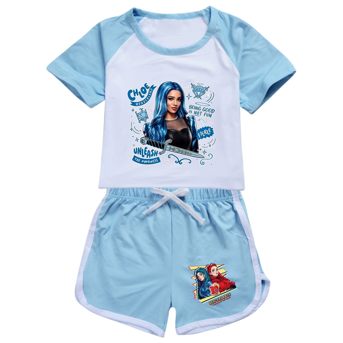 Tee & Shorts Active Set — 5796 Edition, Style 04 · Set · Light Blue