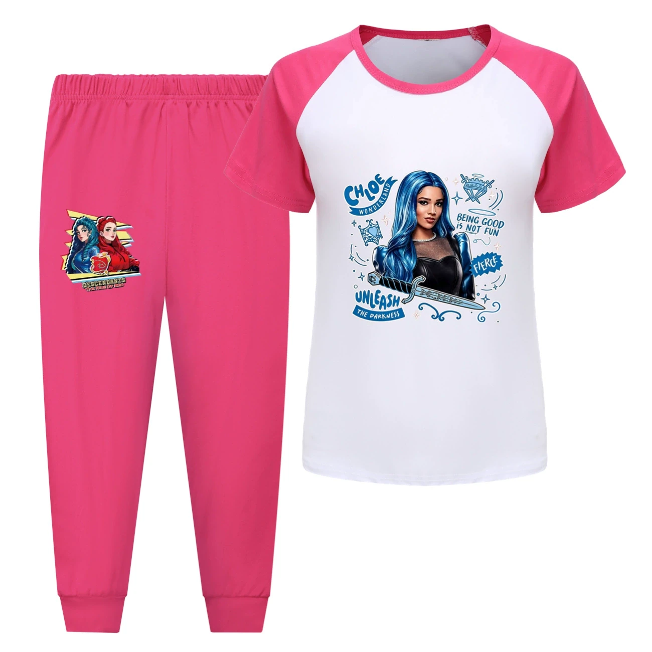 Tee & Shorts Active Set — 5796 Edition, Style 09 · Pants · Rose