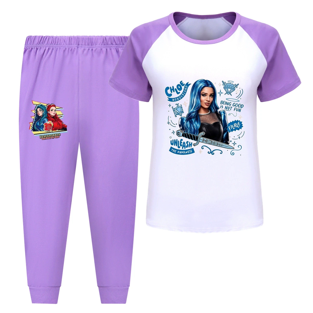 Tee & Shorts Active Set — 5796 Edition, Style 10 · Pants · Purple