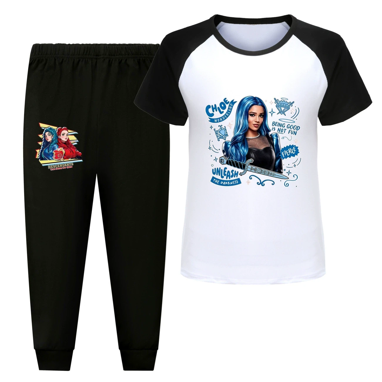 Tee & Shorts Active Set — 5796 Edition, Style 13 · Pants · Black