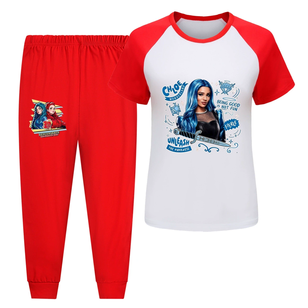 Tee & Shorts Active Set — 5796 Edition, Style 14 · Pants · Red