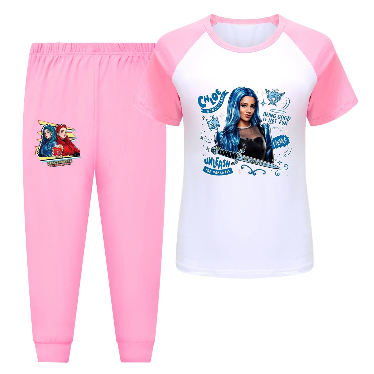 Tee & Shorts Active Set — 5796 Edition, Style 15 · Pants · Pink