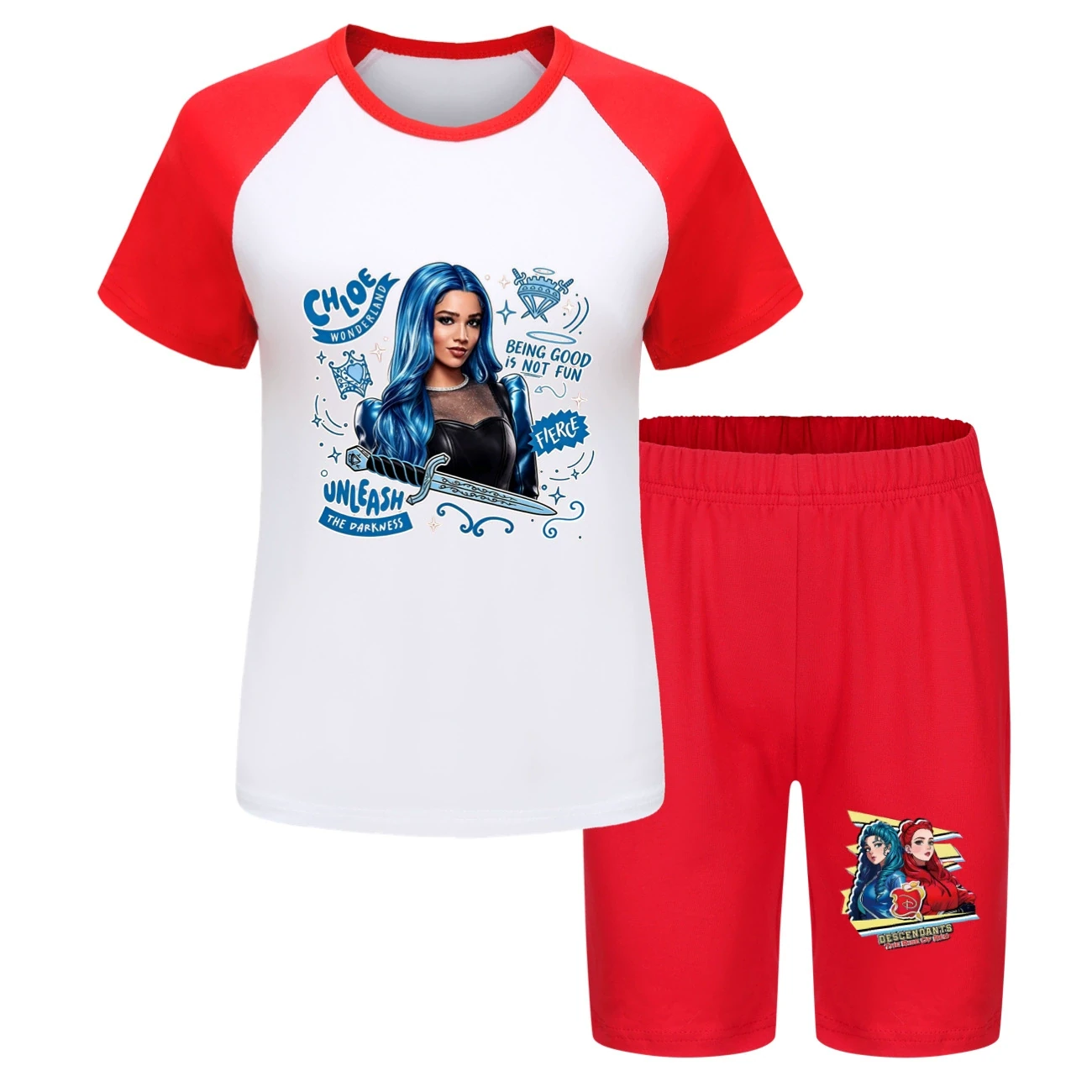 Tee & Shorts Active Set — 5796 Edition, Style 17 · Red