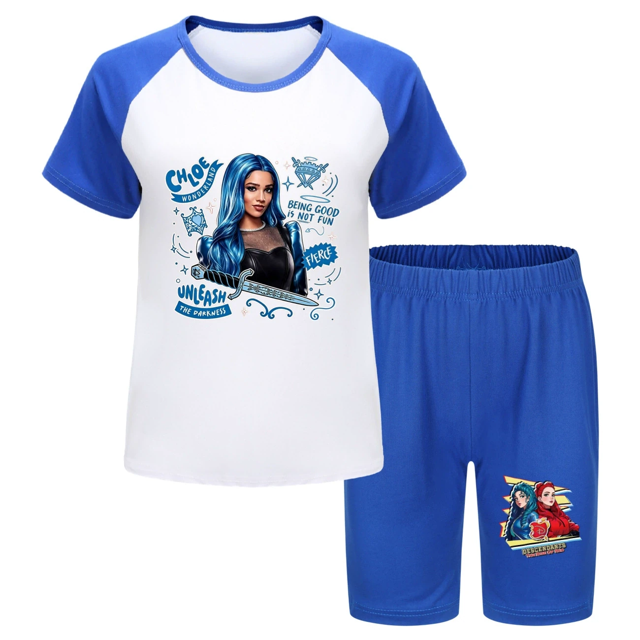 Tee & Shorts Active Set — 5796 Edition, Style 18 · Blue