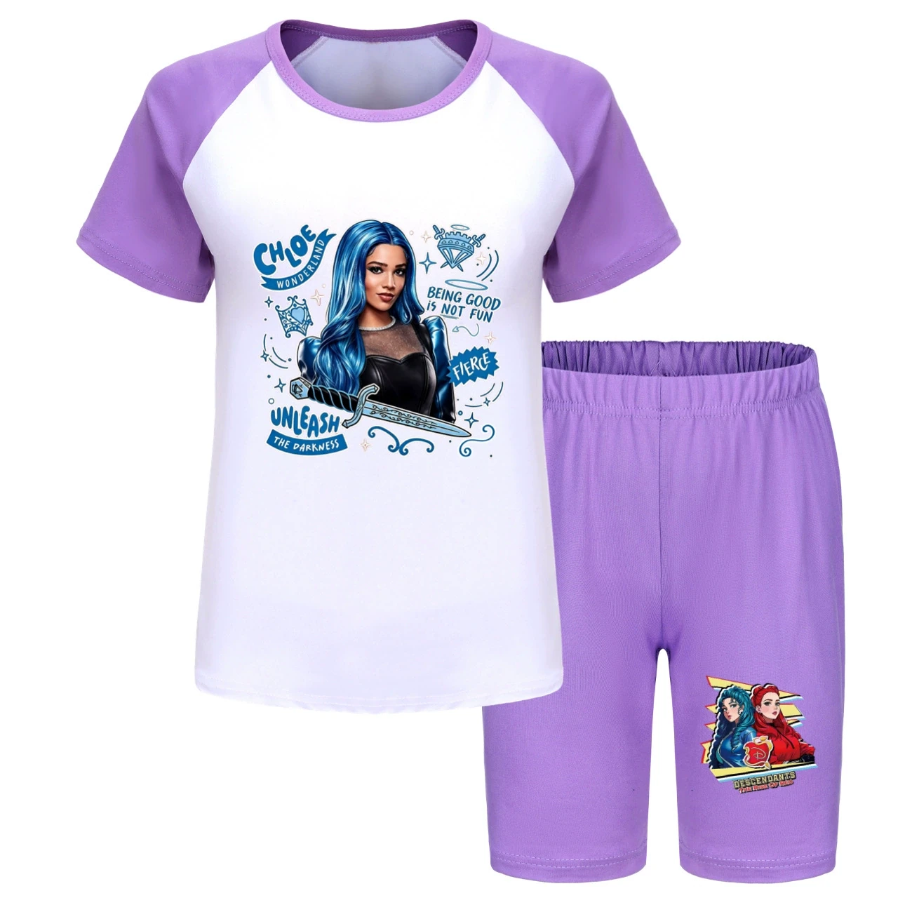 Tee & Shorts Active Set — 5796 Edition, Style 22 · Purple