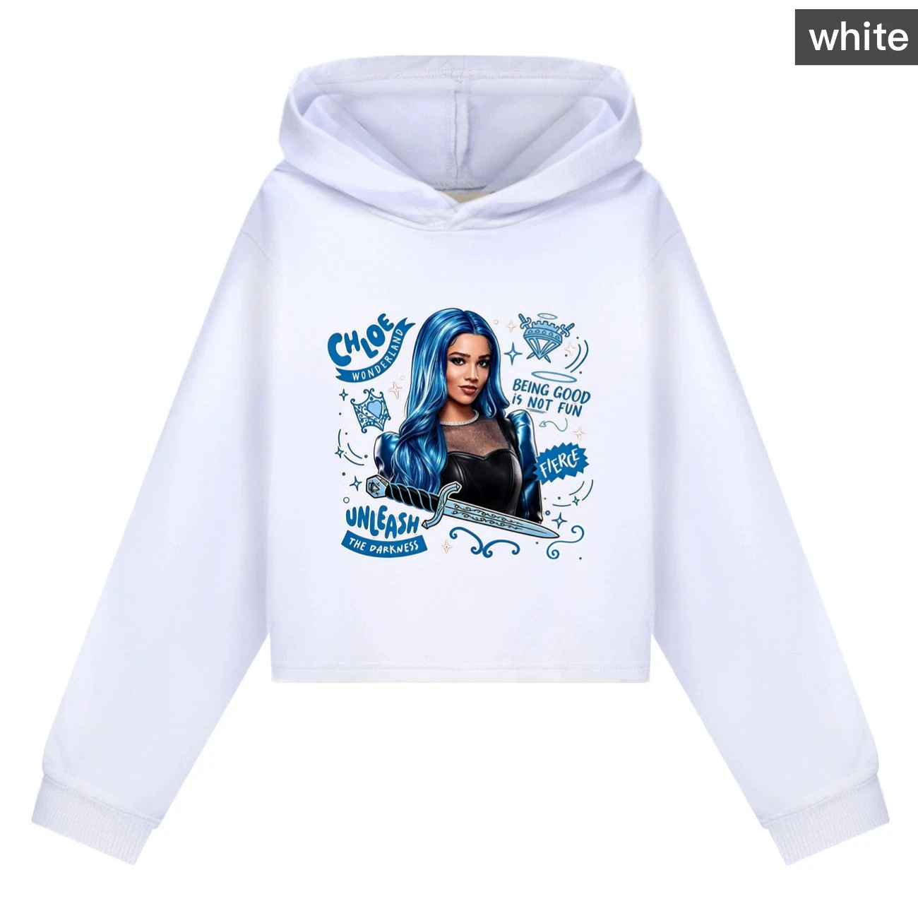 Cropped Hoodie Set — 5796 Edition, Style 02 · White