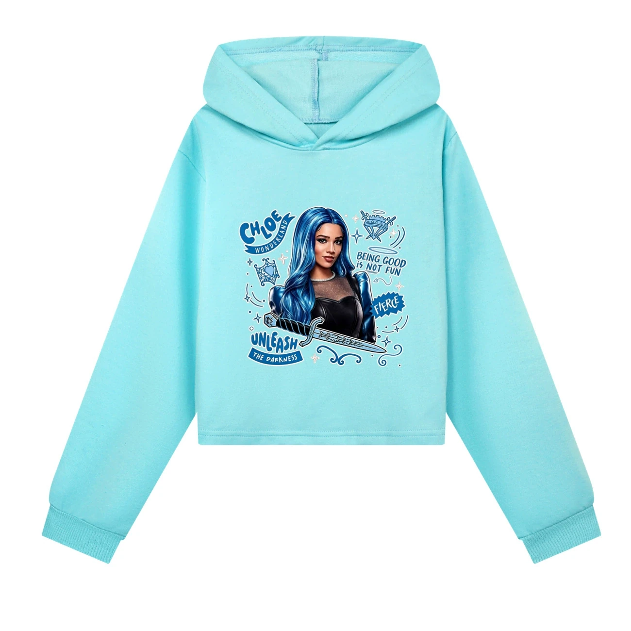 Cropped Hoodie Set — 5796 Edition, Style 04 · Sky Blue