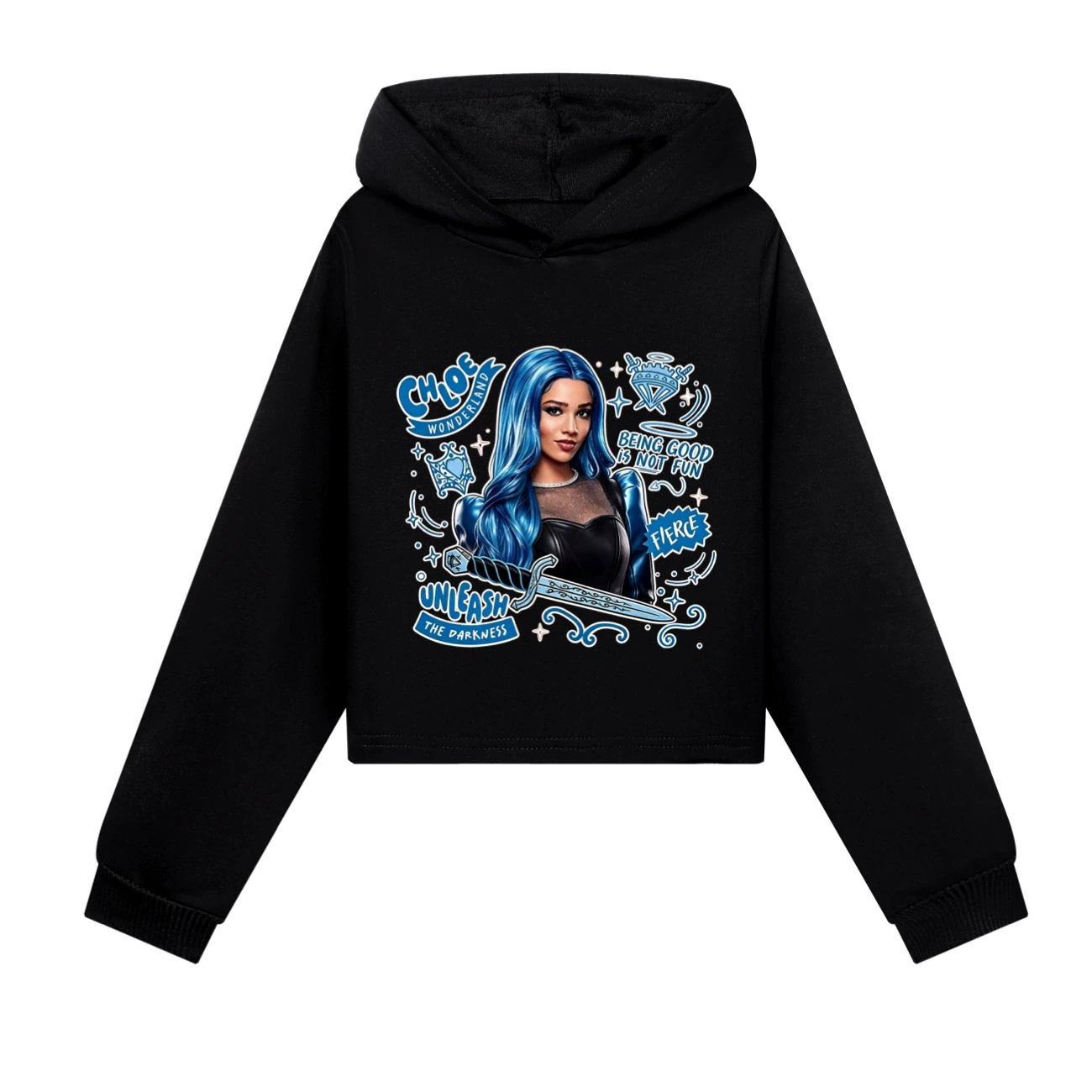 Cropped Hoodie Set — 5796 Edition, Style 06 · Black