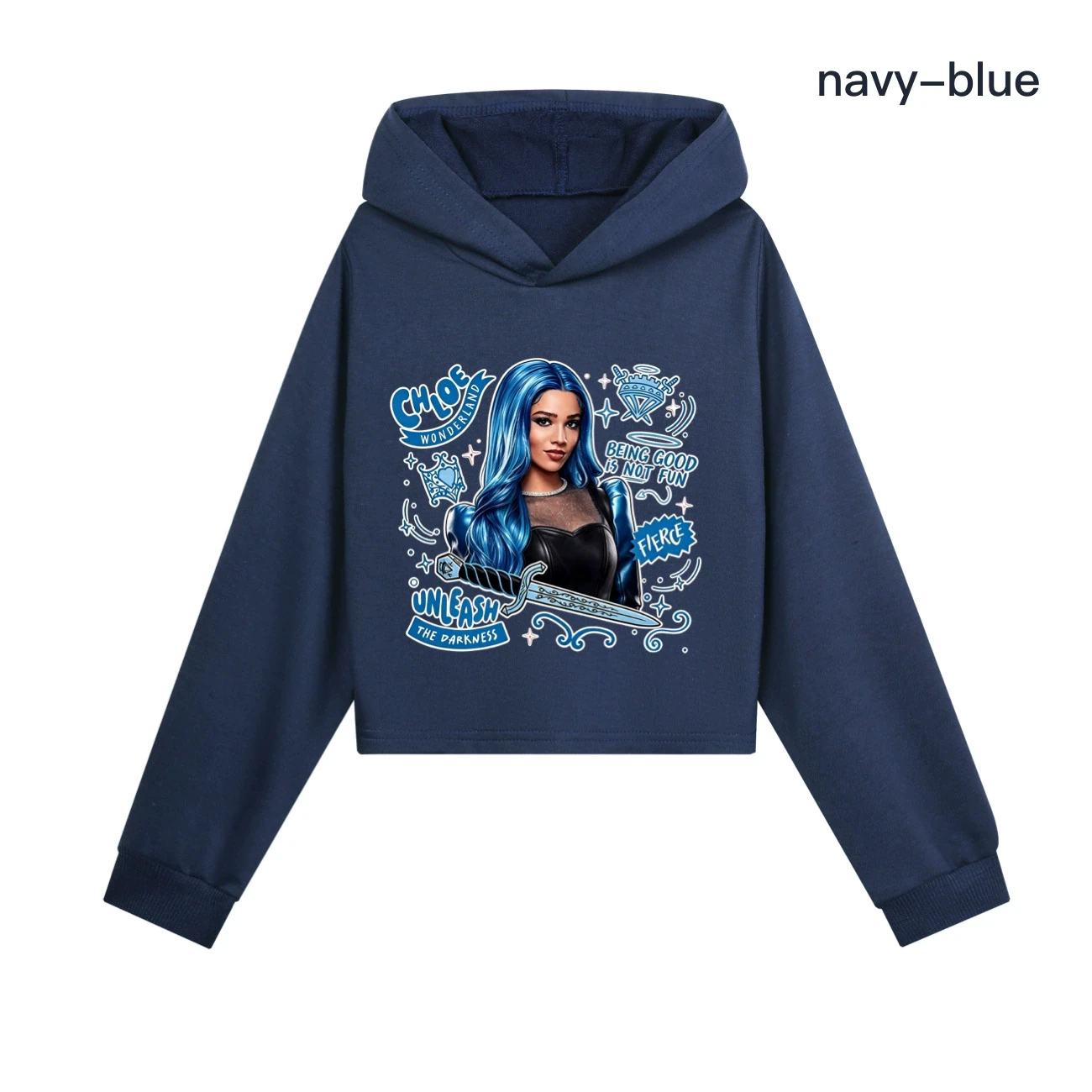 Cropped Hoodie Set — 5796 Edition, Style 08 · Navy