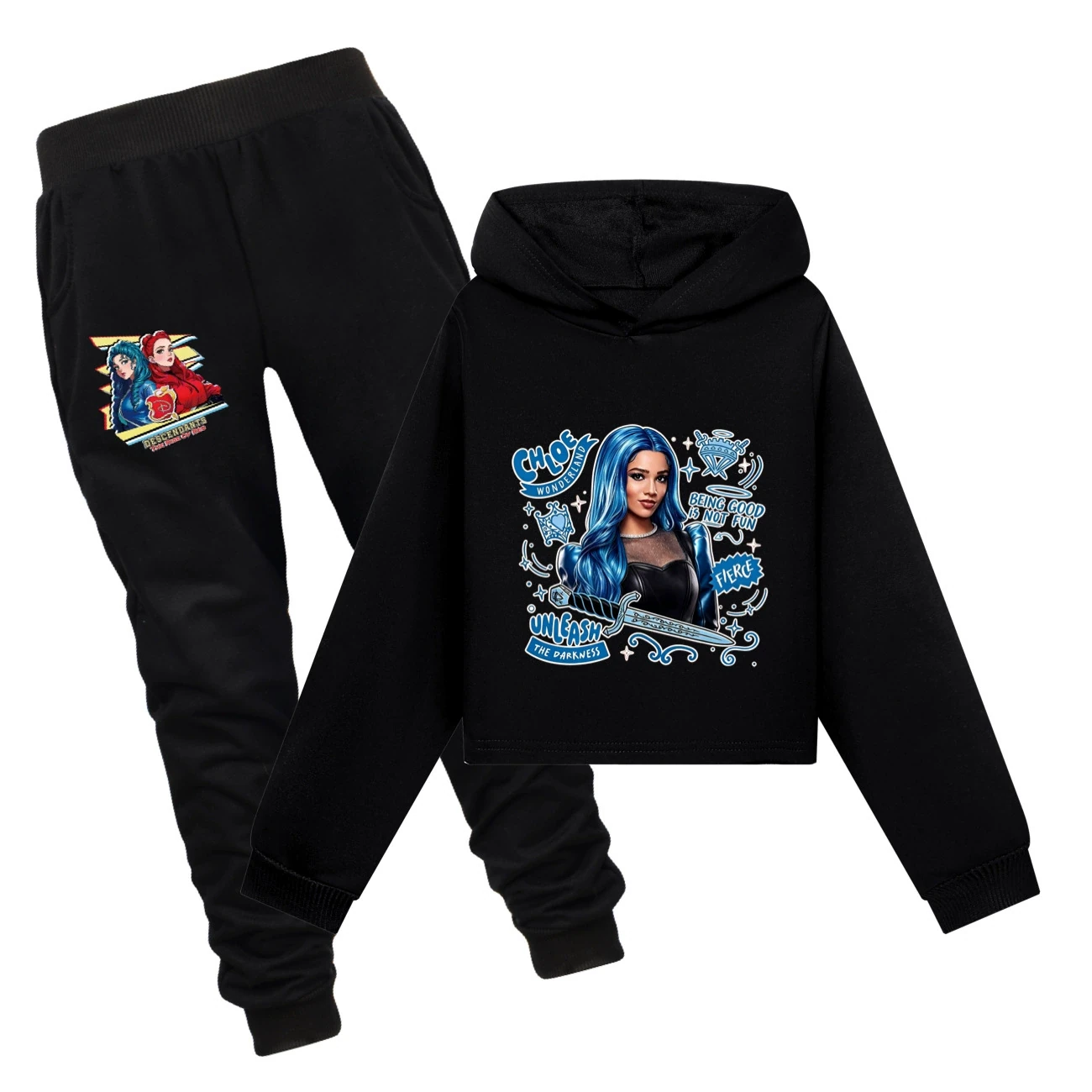 Cropped Hoodie Set — 5796 Edition, Style 10 · Set · Black