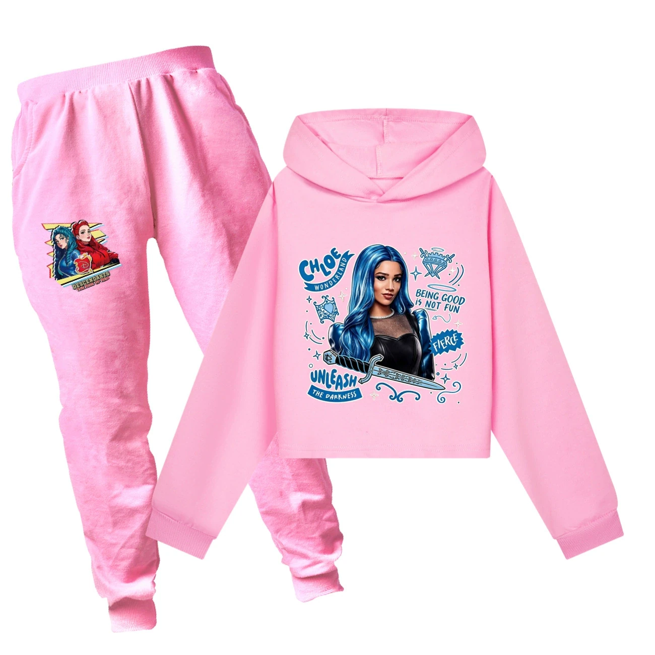 Cropped Hoodie Set — 5796 Edition, Style 14 · Set · Pink