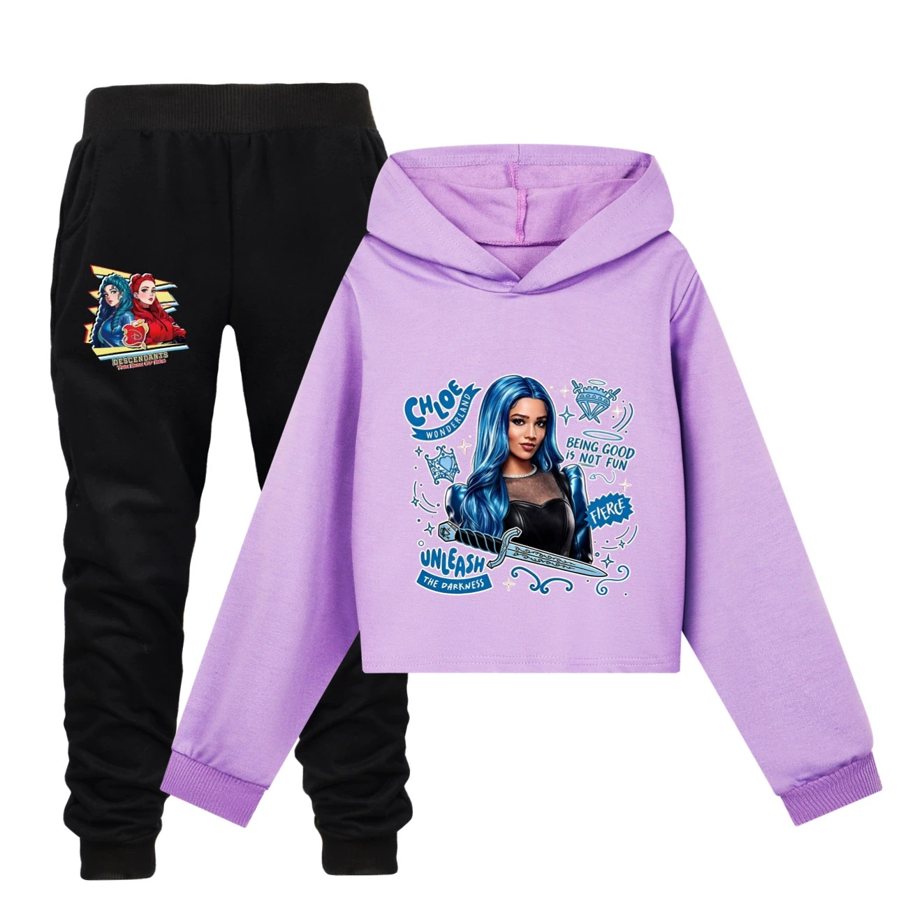 Cropped Hoodie Set — 5796 Edition, Style 15 · Set · Purple
