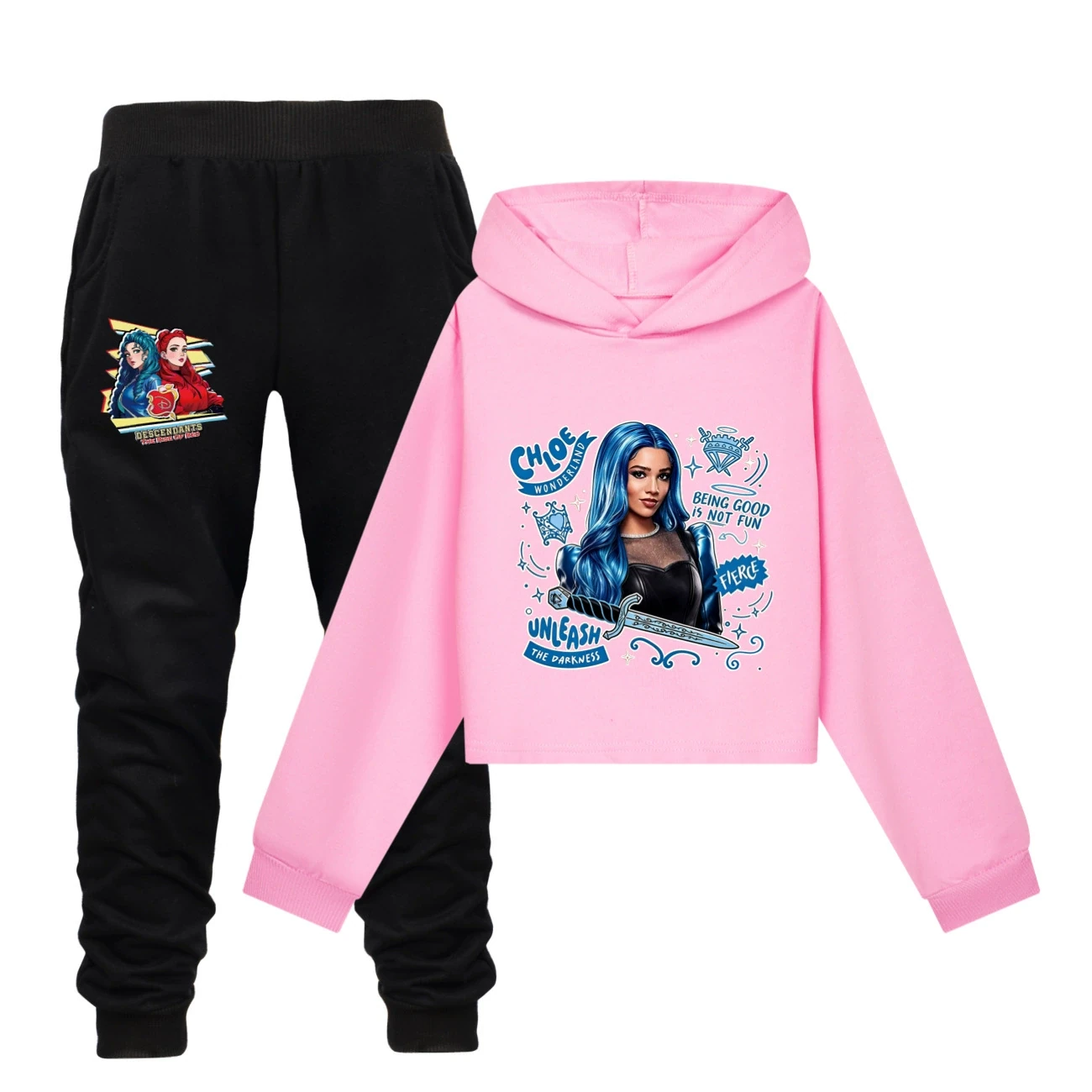 Cropped Hoodie Set — 5796 Edition, Style 19 · Set · Pink