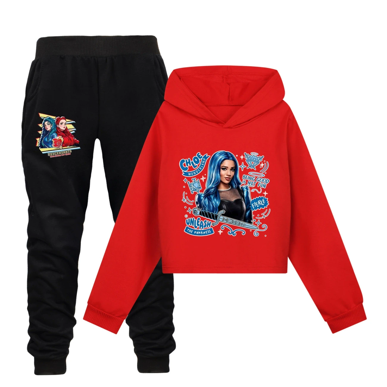 Cropped Hoodie Set — 5796 Edition, Style 20 · Set · Red